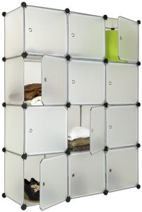 Steckregal 12 Boxen mit Türen - weiß