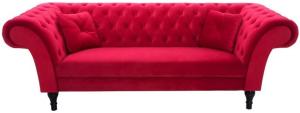 Casa Padrino Chesterfield Sofa in Rot 225 x 90 x H. 79 cm