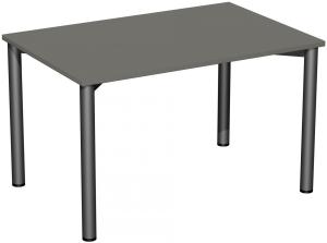 Schreibtisch '4 Fuß Flex', feste Höhe 120x80cm, Graphit / Anthrazit