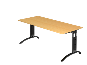 Schreibtisch FS19 C-Fuß 180x80cm Buche Gestellfarbe: Schwarz