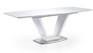 Esstisch ILKO Tisch weiß Hochglanz Lack mit Synchronauszug