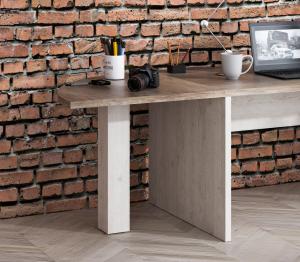 FORTE Duro Schreibtisch, Holzwerkstoff, Weiß/Beige/Braun, 80 x 72,2 x 80 cm