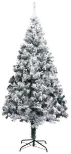 vidaXL Künstlicher Weihnachtsbaum Beschneit Grün 180 cm PVC