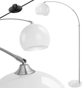 KESSER® Bogenlampe, mit standfestem Marmorfuß, höhenverstellbar, 146-220cm, Weiß