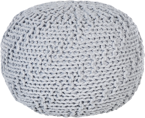 Pouf Baumwolle hellgrau ⌀ 50 cm PRIENE