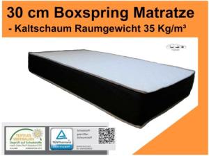 Höhe 30 cm - Boxspring Matratze - RG 35 Kg/m³ -Härtegrad: H2/H3