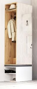 Garderobe Set 2-tlg. Brighty in Artisan Eiche und weiß 50 x 190 cm