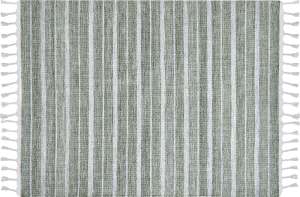 Outdoor Teppich dunkelgrün weiß 160 x 230 cm Streifenmuster Kurzflor BADEMLI