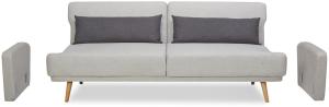 3-Sitzer Sofa mit Schlaffunktion und Hellgrau und Grau 214 x 86 x 83 cm