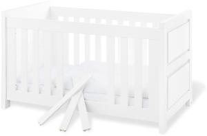 Pinolino 'Milk' Kombi-Kinderbett weiß, 70 x 140 cm, 3 Schlupfsprossen, höhenverstellbar, inkl. Umbauseiten