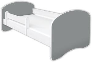 Clamaro 'Schlummerland UNI' Kinderbett 80x180 cm, Grau, inkl. Lattenrost, Matratze und Rausfallschutz (ohne Schublade)