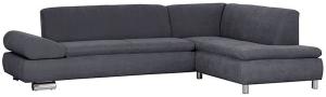 Sofa 2,5-Sitzer links mit Ecksofa rechts PALM BAY-23 Veloursstoff Farbe anthrazit Sitzhärte weich B: cm T: cm H: 76cm
