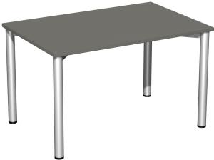 Schreibtisch '4 Fuß Flex', feste Höhe 120x80cm, Graphit / Silber