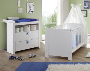 Trendteam 'Olivia' 2-tlg. Babyzimmer-Set weiß/blau 2-teilig Olivia