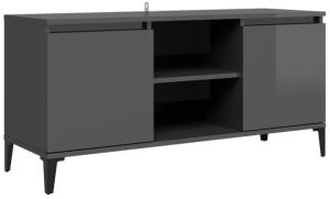 vidaXL TV-Schrank mit Metallbeinen Hochglanz-Grau 103,5x35x50 cm