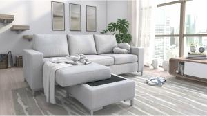 Stylefy Eli Ecksofa Graphit Velours