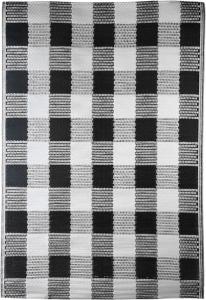 Rivanto Gartenteppich S kariert, in schwarz-weiß, Teppich, L 182 x B 122 x H 0,4 cm