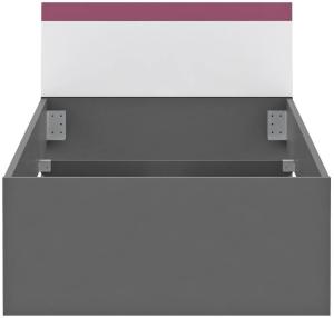 Forte Möbel Jugendbett Libelle 90 x 200 cm Dekor Grau/Weiß/Violett