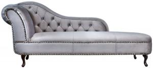 Chesterfield Recamiere / Chaiselongue Silbergrau aus dem Hause Casa Padrino