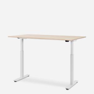 140 x 80 cm WRK21® SMART - Mandal Ahorn / Weiss elektrisch höhenverstellbarer Schreibtisch