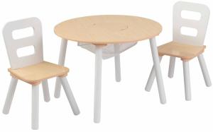 KidKraft Kindertisch mit 2 Stühlen Braun Massivholz 27027