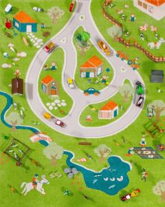 Wunderschöner 3D Spielteppich und Kinderteppich Bauernhof und Landschaft, 160 x 230 cm