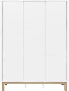 Bopita Kinderkleiderschrank Mika 3, 56x153x200 cm, Weiß/Eiche