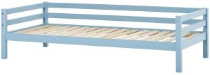 Hoppekids 'BASIC My Color' Einzelbett 90×200 cm, Hellblau, inkl. Rollrost, mit Rückenleiste, nachhaltig