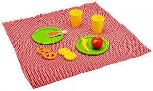 Idena - Kleine Küchenmeister Picknick Set Holz Spielzeug Lebensmittel