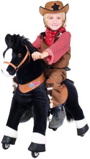 Ponycycle "Black Beauty" Pferd medium Schaukelpferd auf Rollen Pony mit Sound (U-Serie)