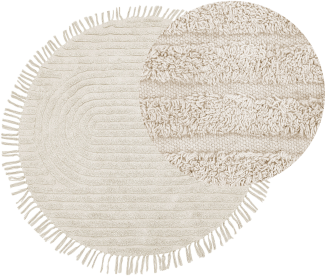Teppich Baumwolle beige ⌀ 140 cm rund HALFETI