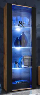 99rooms Azara Vitrine Wotan Eiche Schwarz Blau