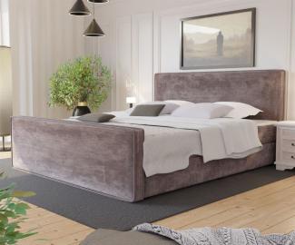 Boxspringbett Schlafzimmerbett CELES 160x220cm Stoff Monolith Lavendel