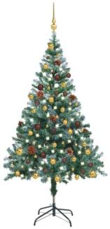 vidaXL Weihnachtsbaum mit Schnee LEDs Kugeln & Zapfen 150 cm
