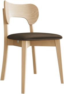 Esszimmerstuhl Gamirut, Stuhl aus Buchenholz für Küche, Restaurant (Buche / Magic Velvet 2205)