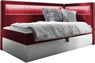 Boxspringbett 'Gladino Junior 3' rot 100 x 200 cm Rechts