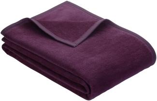 Ibena Porto XXL Decke 180x220 cm – Baumwollmischung weich, warm & waschbar, Tagesdecke lila einfarbig
