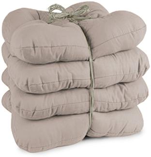 Bertels 4er Pack Stuhlkissen Rib Canvas Taupe