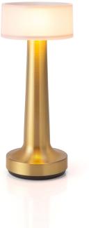NEOZ kabellose Akku-Tischleuchte COOEE 2 Uno LED-Lampe dimmbar 1 Watt 21x9 cm Messing lackiert (mit gebürsteter Veredelung)