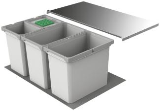 Abfallsorter Cox Box 2T/800-4 mit vierfach Trennung inkl. Biodeckel für 80 cm Schrankbreite / Abfalleimer / Abfallsammler / Mülleimer