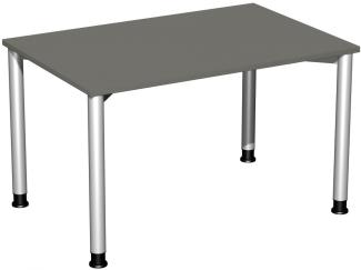 Schreibtisch '4 Fuß Flex' höhenverstellbar, 120x80cm, Graphit / Silber