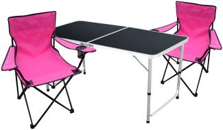 3-teiliges Campingmöbel Set Schwarz - Pink