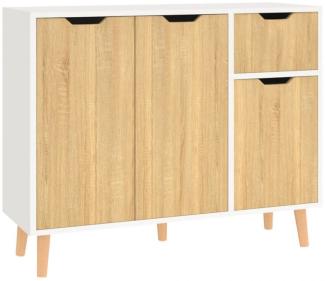 Sideboard Weiß Sonoma-Eiche 90x30x72 cm Holzwerkstoff