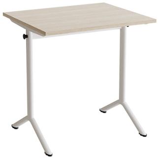 Tisch Atlas 1130 700x600 mm schallabsorbierende weiß pigmentierte Eiche weißes Gestell