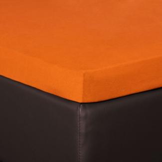 BettwarenShop Topper Spannbettlaken Hausmarke | 90x190 - 100x220 cm | orange
