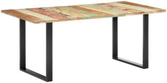 Esstisch >3000910< (LxBxH: 180x90x76 cm) Mehrfarbige Tischplatte schwarze Beine