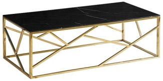 Couchtisch Glastisch Escada A 120x60x40cm Marmor schwarz Gold