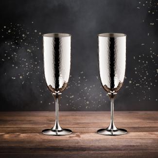 Robbe & Berking Martelé Champagnerkelch 90g versilbert 2er-Set - Silber