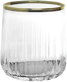 Pasabahce Nova 420154 4er-Set Glas mit Goldrand Wasserglas Trinkglas Saftglas Transparent