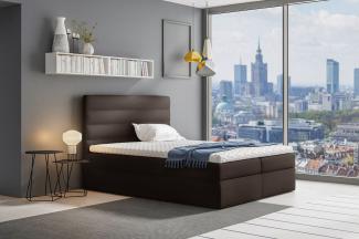 Stylefy 'Adelasia' Boxspringbett Kunstleder Madryt Braun 200 x 200 cm